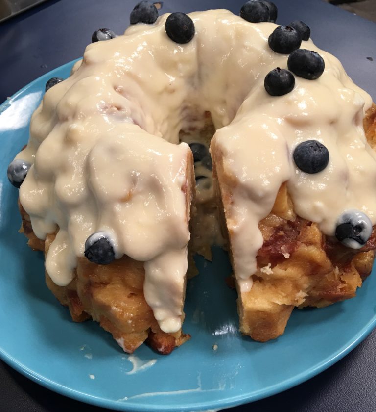 Bread Pudding with Vanilla Sauce Demonstrated on WBTV / Bounce TV