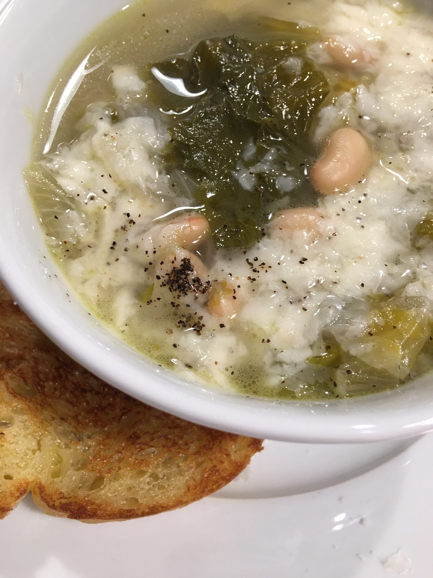 Italian Greens and Beans Soup Recipe via @cynthiaferich